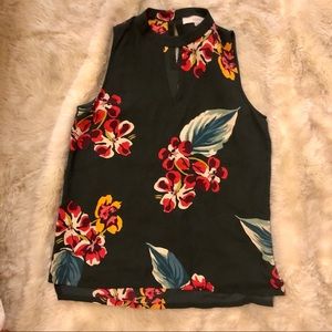 NWOT LOFT floral shell